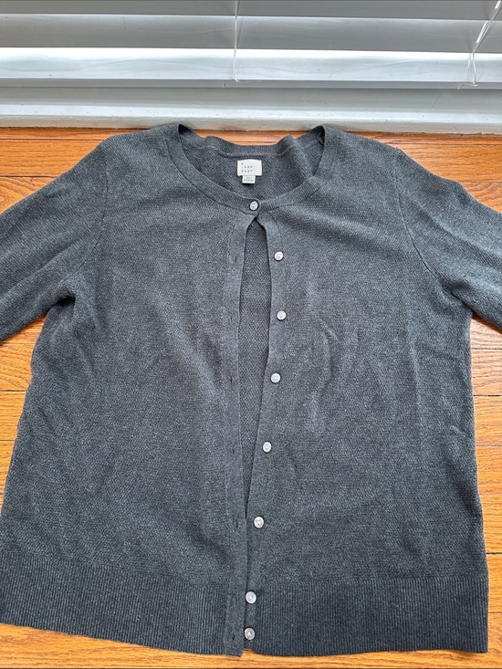 a new day Sweaters - a new day Gray Button Front Crewneck Cardigan